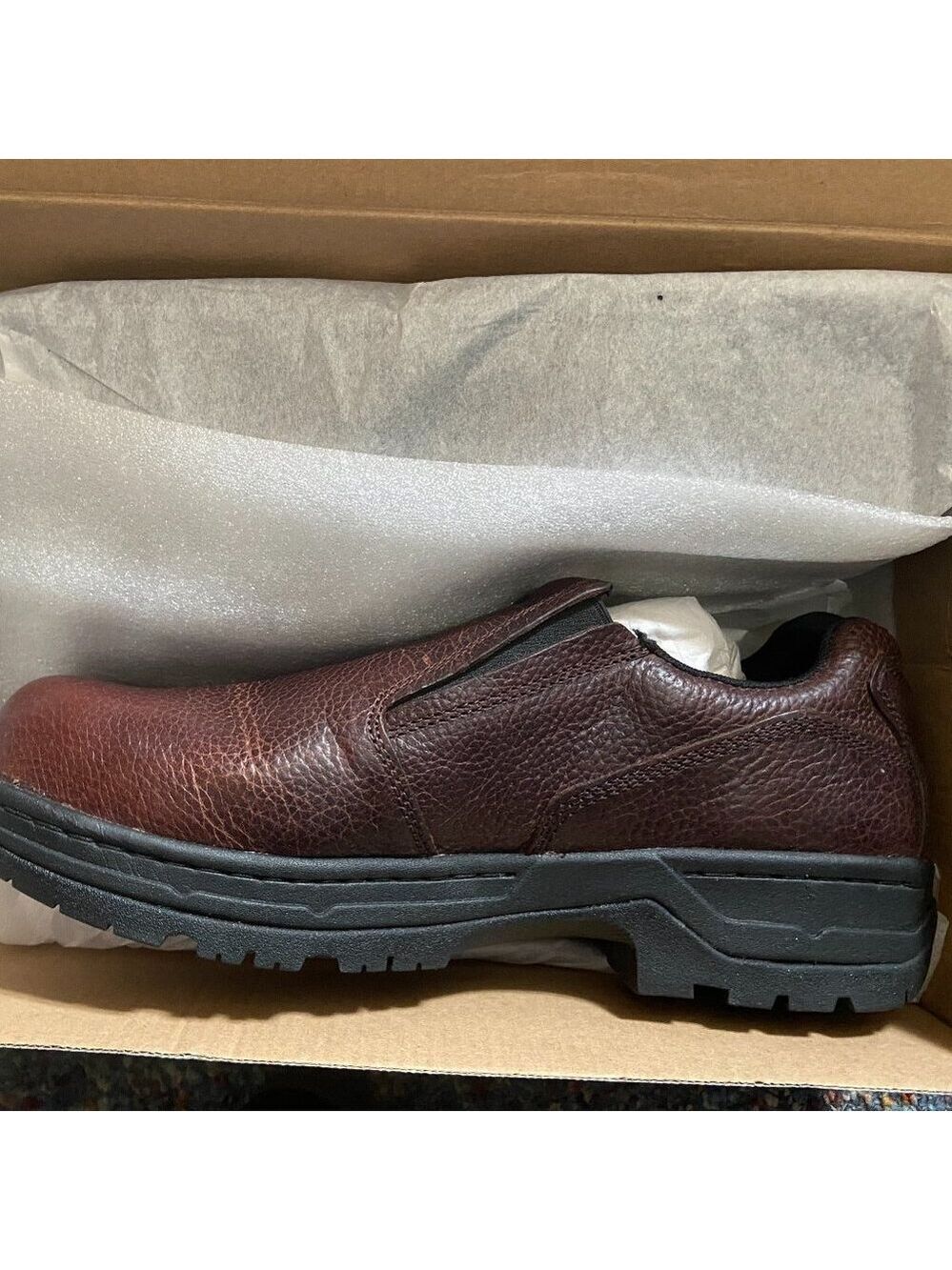**Hytest** Men's FootRests XT Stealth Nano Toe Slip On Safety Shoes Brown 10 NWT